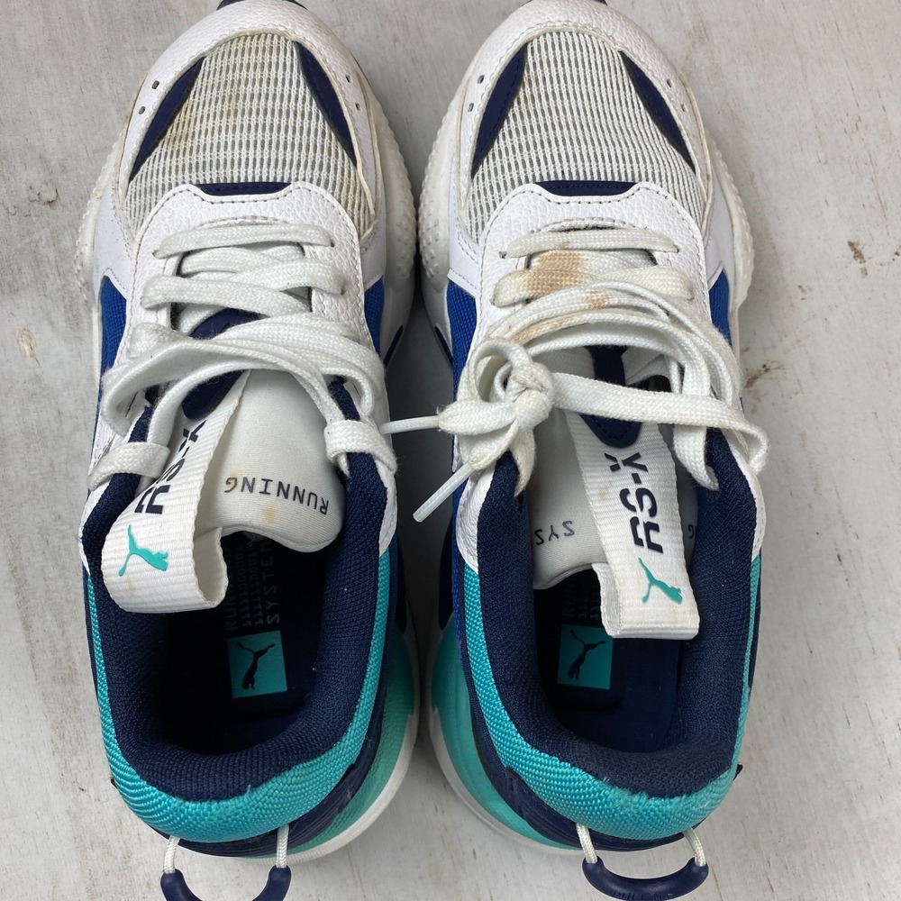 Puma RS-X Size 5C Men Kids, Size 6.5 Womens Running System Teal Blue Black Shoe - Picture 9 of 13